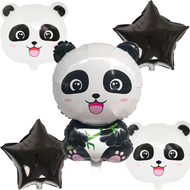 Panda Aluminum Film Balloon Combination Cartoon Panda Birthday Party Balloon Decoration Children's Birthday Balloon Cross Border Hot Sale