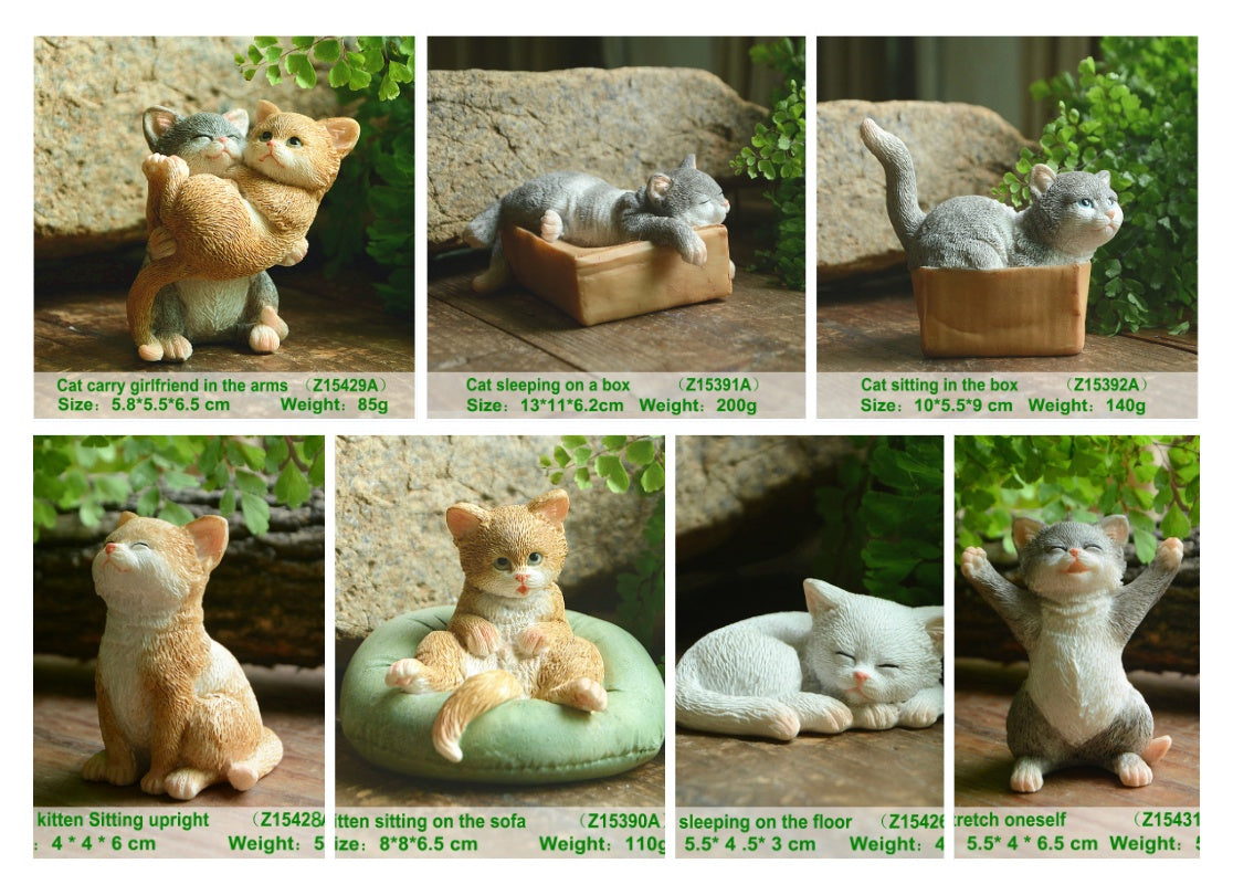 Cute cat decoration simulation doll creative car interior jewelry office desk small decoration girl gift birthday