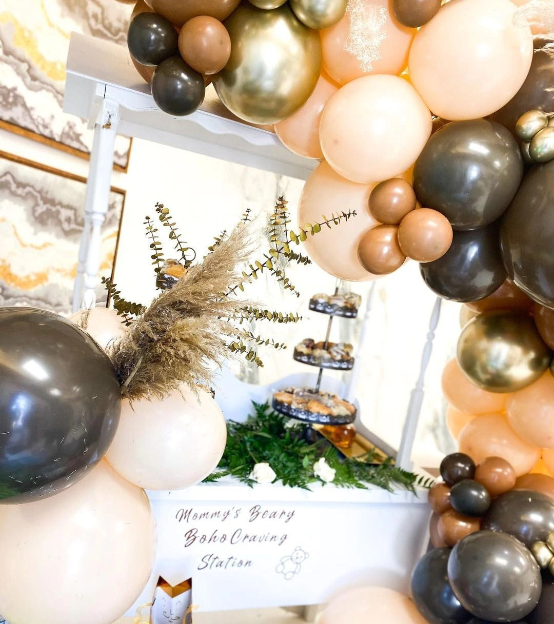 Brown Retro Balloon Chain Set Birthday Scene Atmosphere Decoration Props