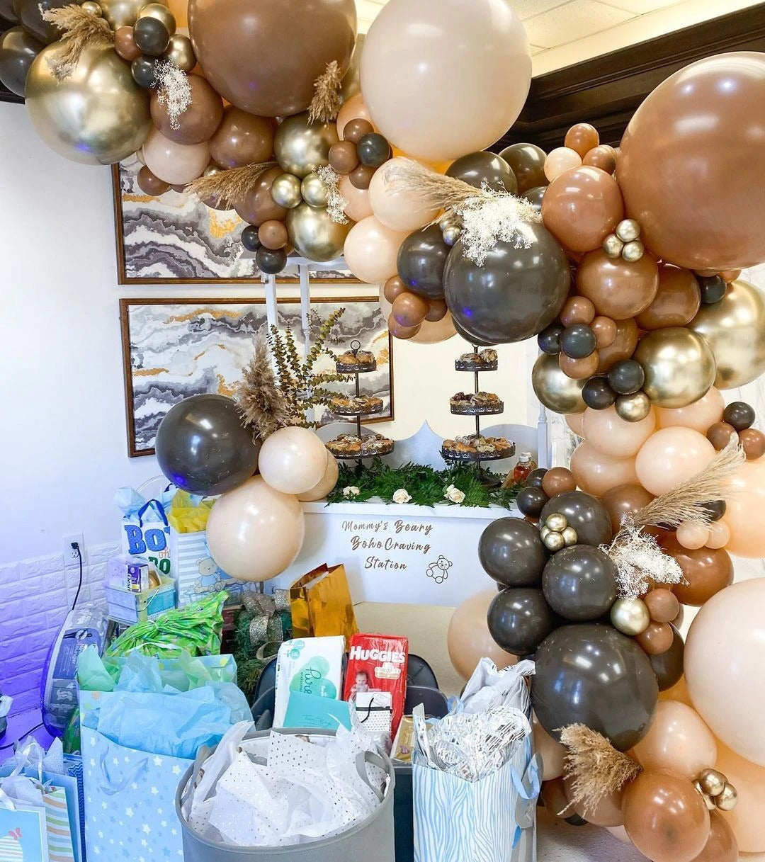 Brown Retro Balloon Chain Set Birthday Scene Atmosphere Decoration Props