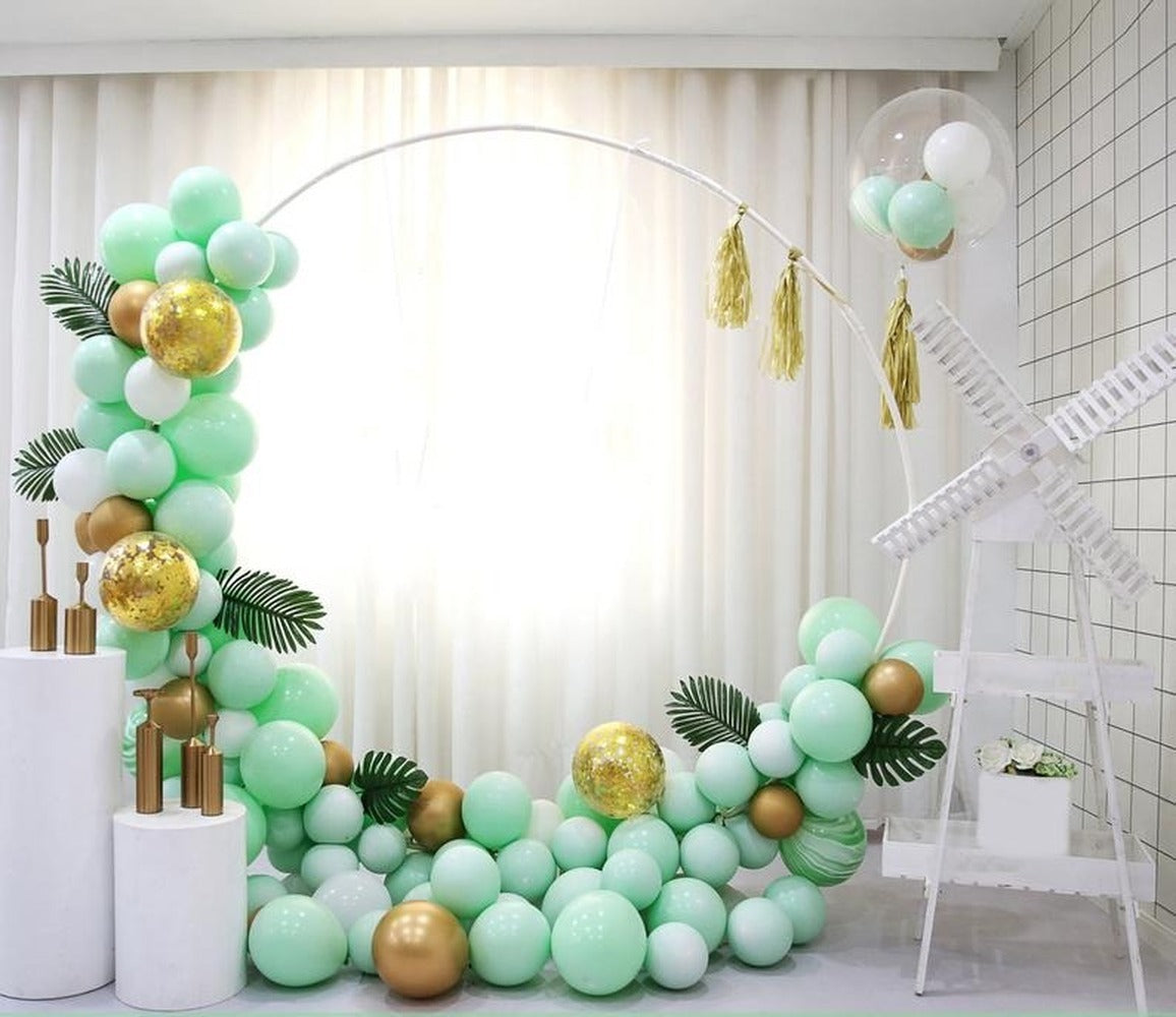 Amazon Hot Sale Macaron Balloon Chain Set Birthday Balloon Party Decoration Mint Green Balloon Set