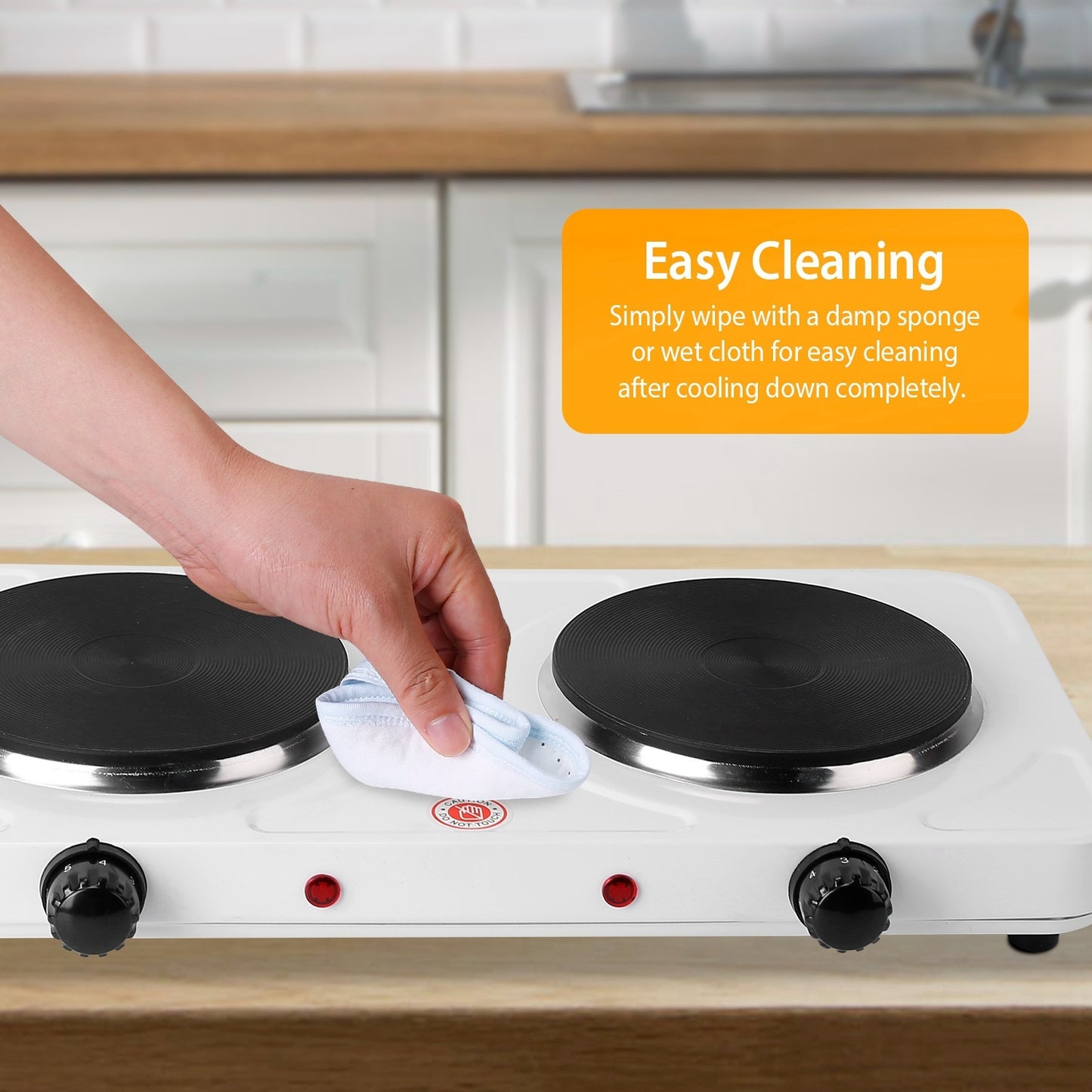 1Pc 2000W Double Electric Burner Double Hot Plate With 5 Gear Temperature Control