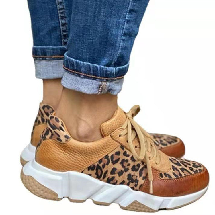 thick sole leopard print sneakers