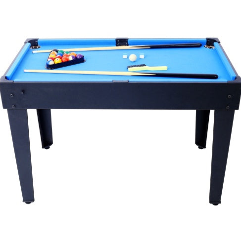 5-in-1 Multi-Game Table - Billiards, Push Hockey Foosball Ping Pong, And Basketball Black Blue