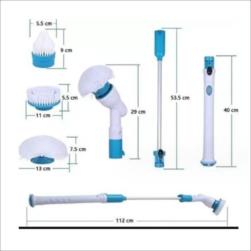 Electric Spin Scrubber, Cordless Bath Tub Power Scrubber With Long Handle & 7 Replaceable Heads, Detachable As Short Handle, Shower Cleaning Brush Household Tools For Tile Floor & Bathroom - US Style Inc.