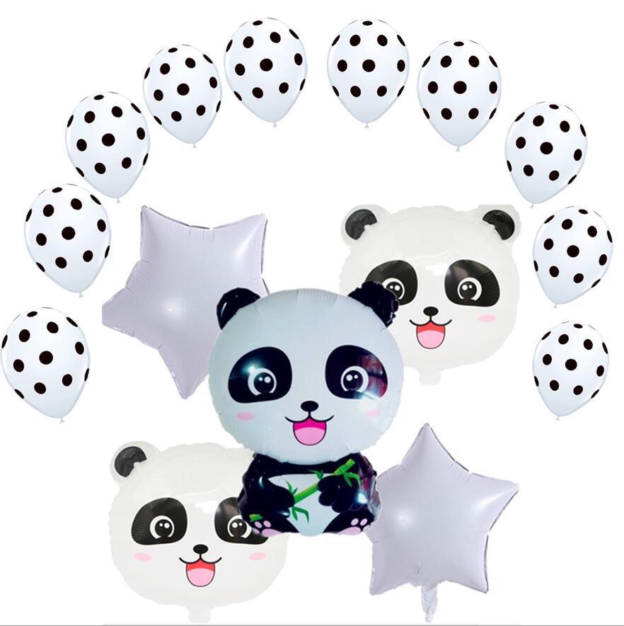 Panda Aluminum Film Balloon Combination Cartoon Panda Birthday Party Balloon Decoration Children's Birthday Balloon Cross Border Hot Sale