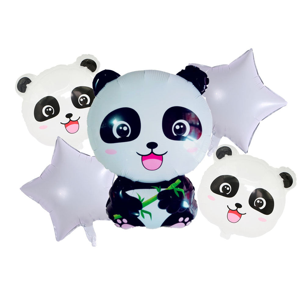 Panda Aluminum Film Balloon Combination Cartoon Panda Birthday Party Balloon Decoration Children's Birthday Balloon Cross Border Hot Sale