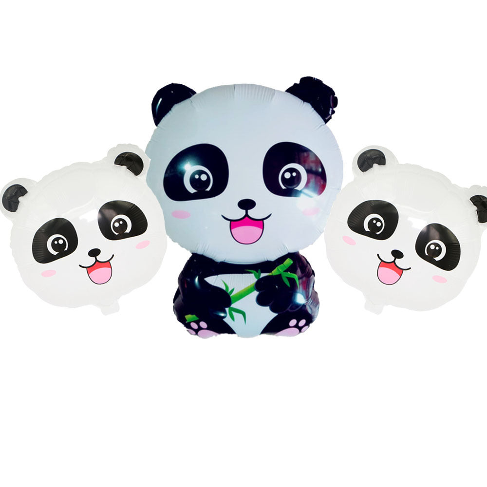 Panda Aluminum Film Balloon Combination Cartoon Panda Birthday Party Balloon Decoration Children's Birthday Balloon Cross Border Hot Sale