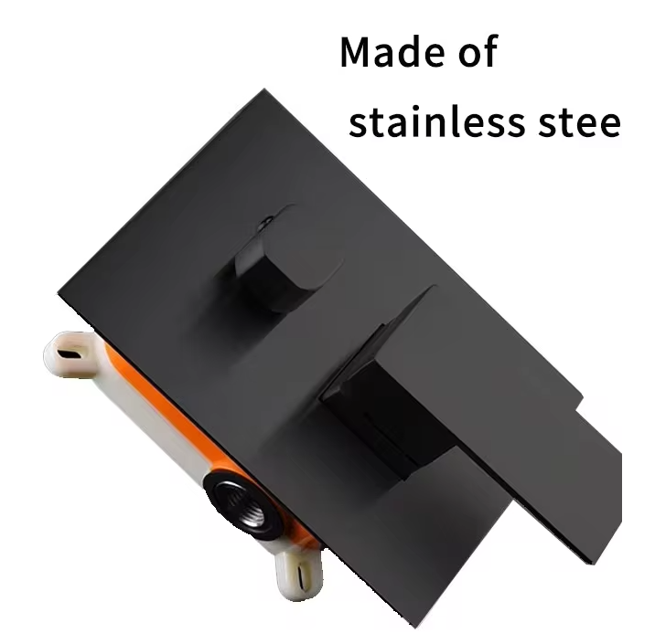 Hot Black bathroom hot and cold shower mixer in wall mounted rain Concealed Square Shower Set Rain Without Slide Bar