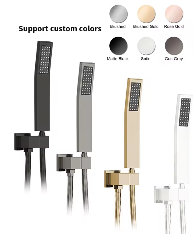 Hot Black bathroom hot and cold shower mixer in wall mounted rain Concealed Square Shower Set Rain Without Slide Bar