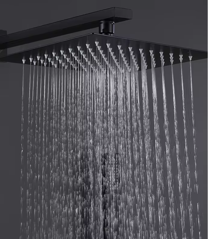 Hot Black bathroom hot and cold shower mixer in wall mounted rain Concealed Square Shower Set Rain Without Slide Bar
