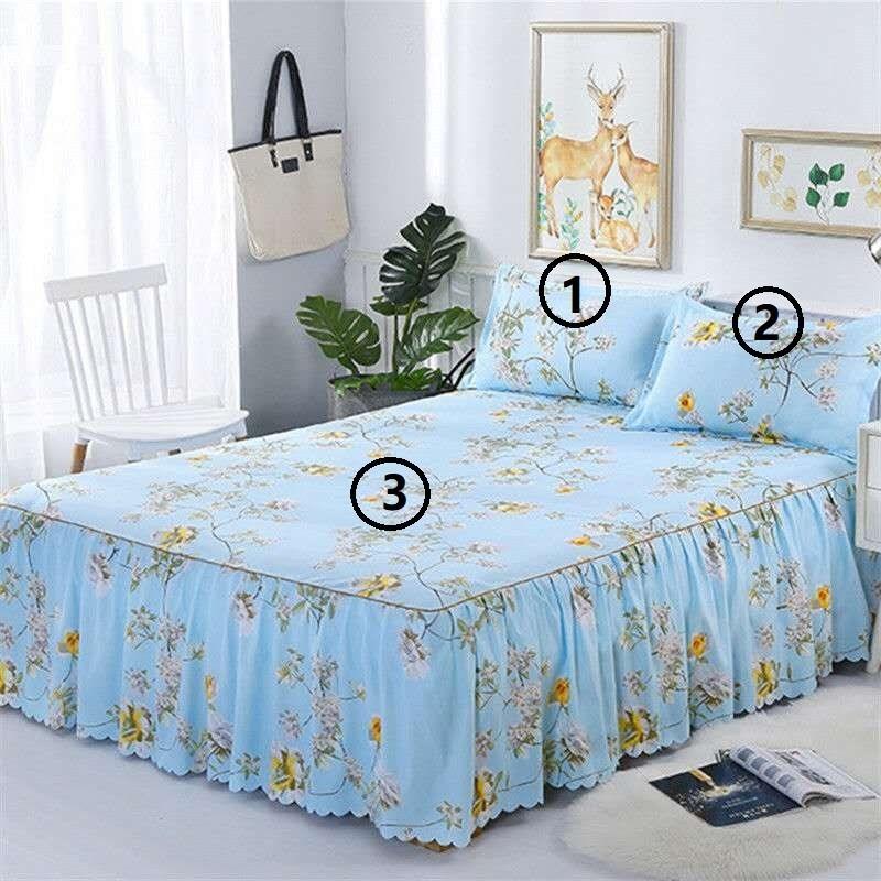 Bed Skirt Pillowcase 3 Woolly Bedsheet Bedding Set Bedspread - US Style Inc.