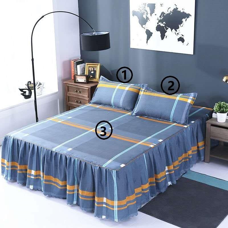 Bed Skirt Pillowcase 3 Woolly Bedsheet Bedding Set Bedspread - US Style Inc.