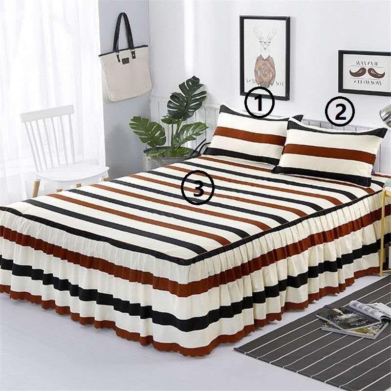 Bed Skirt Pillowcase 3 Woolly Bedsheet Bedding Set Bedspread - US Style Inc.