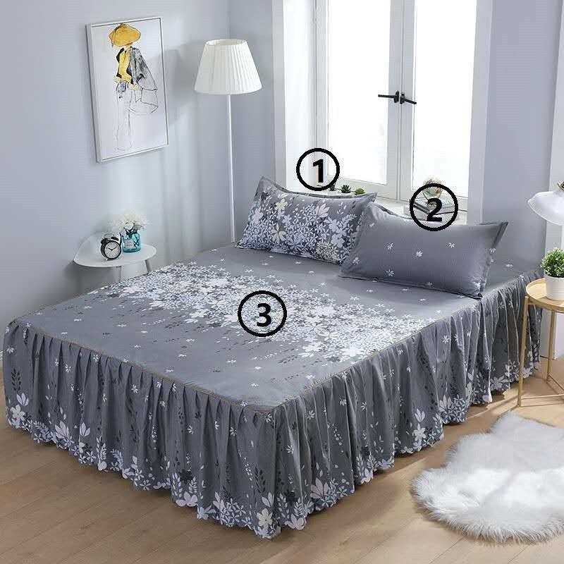 Bed Skirt Pillowcase 3 Woolly Bedsheet Bedding Set Bedspread - US Style Inc.
