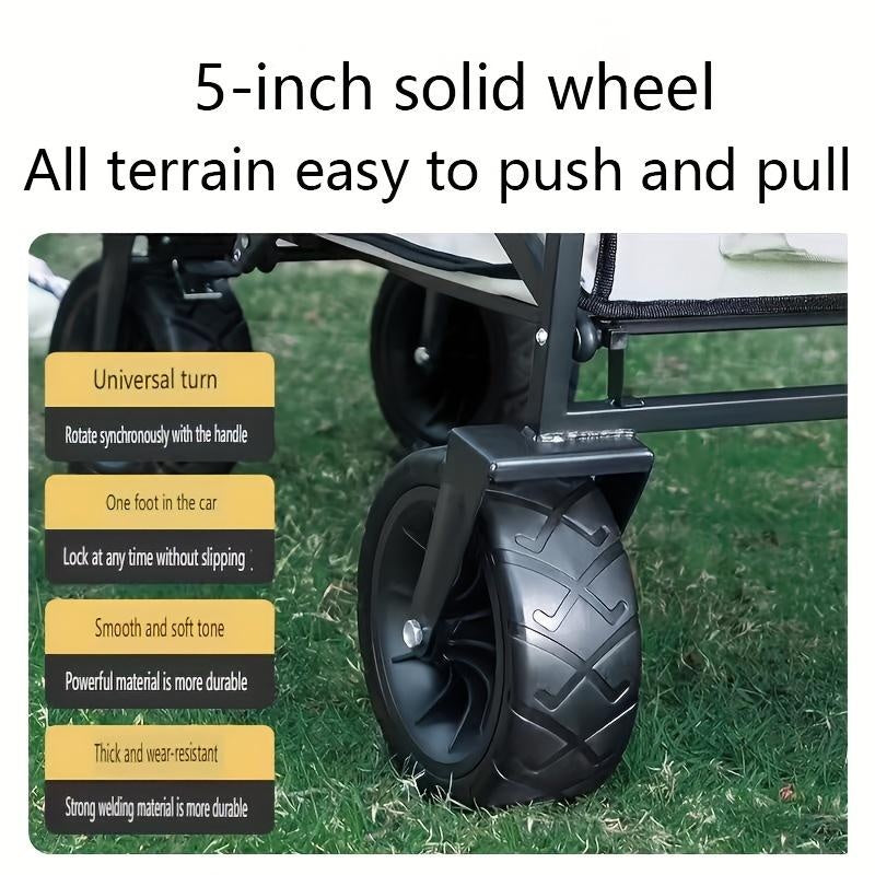 Heavy-duty Folding Multi-functional Camping Trolley - Multi-functional Camping And Beach Trolley - Durable Folding Design, Suitable For Outdoor Adventures, Garden Picnics