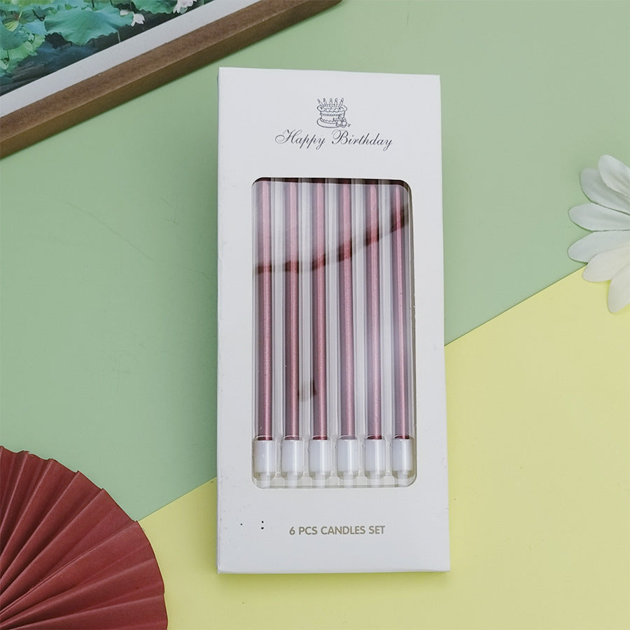 Electroplating Pencil Candle Straight Rod Birthday Gold Champagne Gold Color Wedding Party Decoration