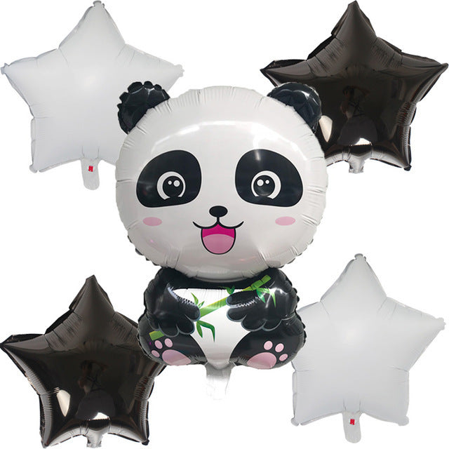 Panda Aluminum Film Balloon Combination Cartoon Panda Birthday Party Balloon Decoration Children's Birthday Balloon Cross Border Hot Sale