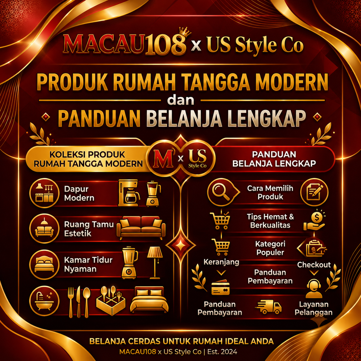 MACAU108 x US Style Co: Produk Rumah Tangga Modern dan Panduan Belanja Lengkap