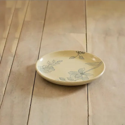 White Circular Ceramic Printed Side Panel