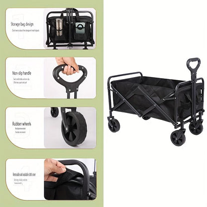 Heavy-duty Folding Multi-functional Camping Trolley - Multi-functional Camping And Beach Trolley - Durable Folding Design, Suitable For Outdoor Adventures, Garden Picnics