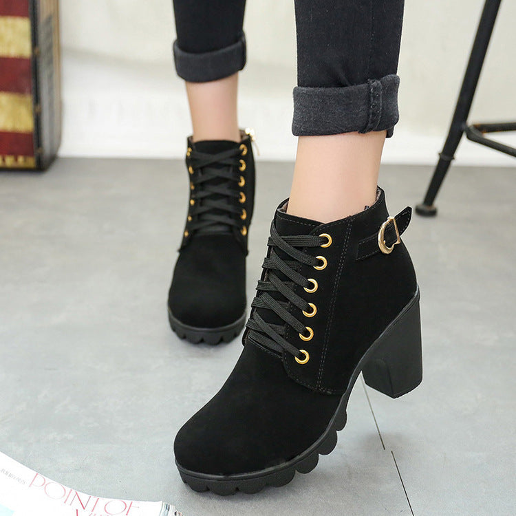 Trendy Chunky Block Heel Ankle Boots for Women