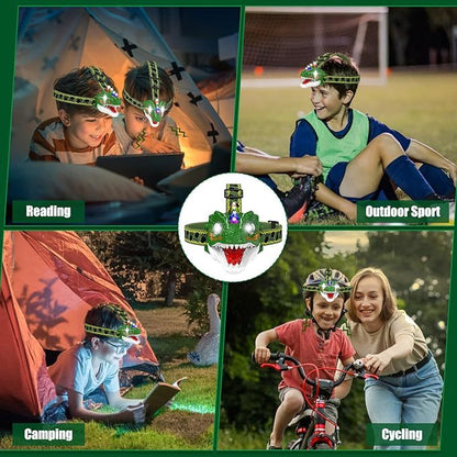 Awesome Dinosaur Headlamp With Light And Music, Perfect Costume Props For Party Activities, Good Stuff For Children's Early Education