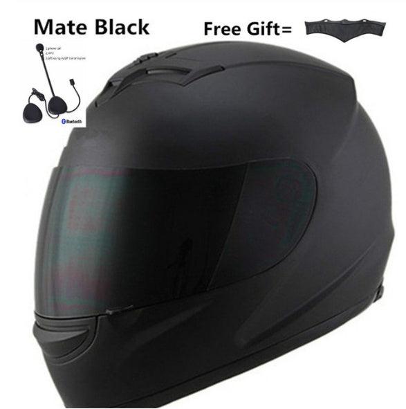 Motorcycle Full Face Helmet Sun Shield Bluetooth Matte Black - US Style Inc.