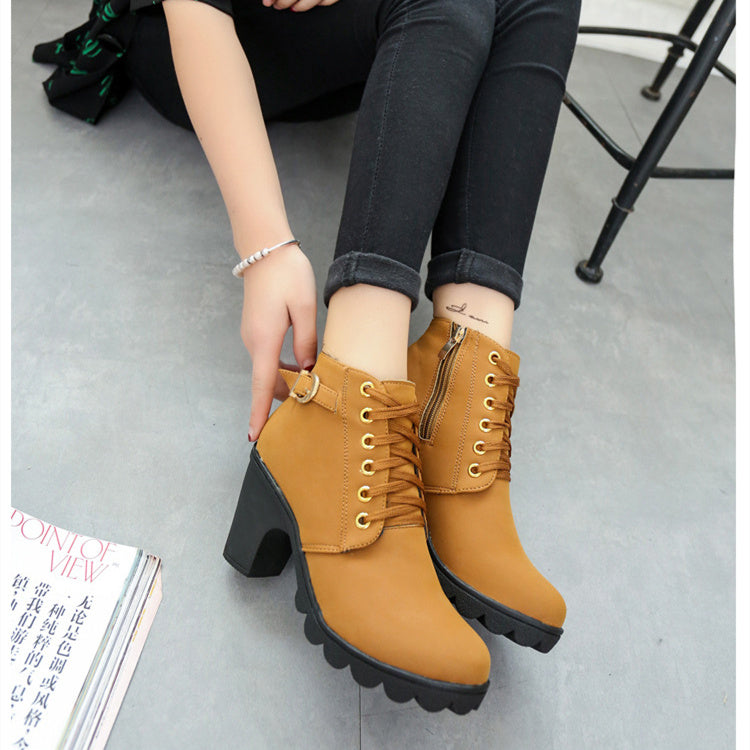 Trendy Chunky Block Heel Ankle Boots for Women