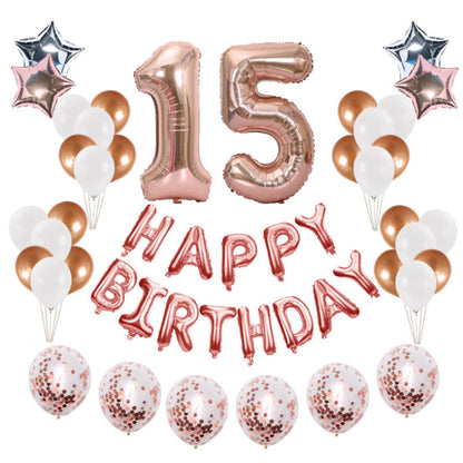Birthday Party Sequined Balloon Background Decoration Set