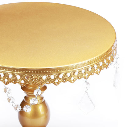 3Pcs Antique Cake Stand Set - Round Metal Cupcake Stands With Pendants And Beads - Elegant Dessert Display, For For Wedding, Birthday Party Decor-It Is Forbidden To Sell On Amazon And Temu