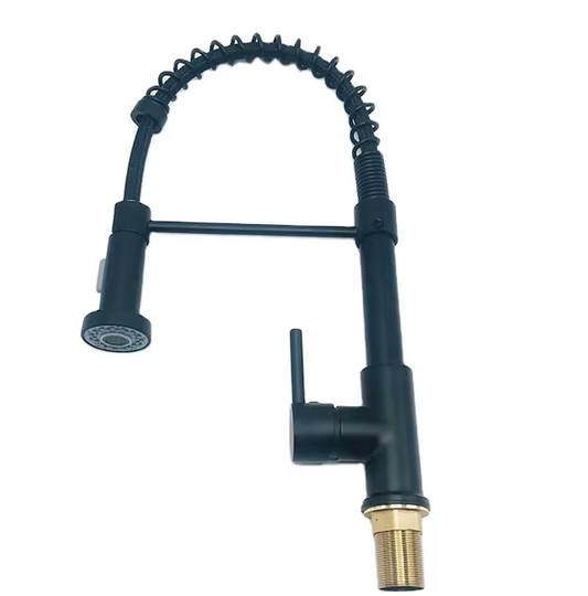 kitchen faucet 90 degree rotate with pull down spray