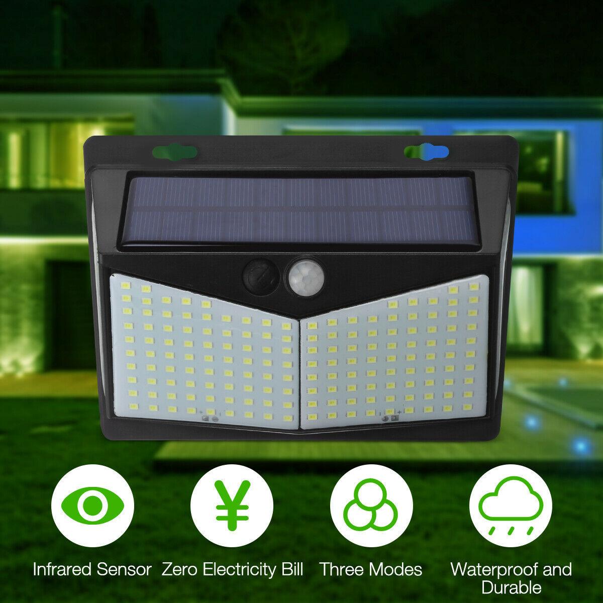 208 LED Solar Power Light Motion Sensor Outdoor Yard Garden Wall Lamp Waterproof - US Style Inc.