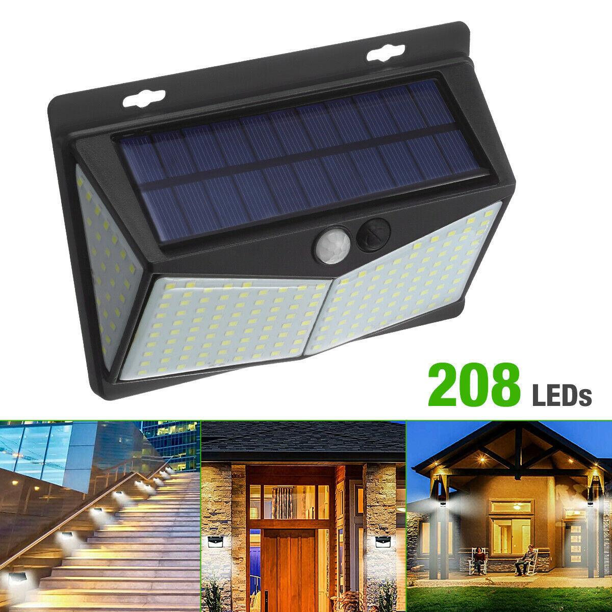 208 LED Solar Power Light Motion Sensor Outdoor Yard Garden Wall Lamp Waterproof - US Style Inc.