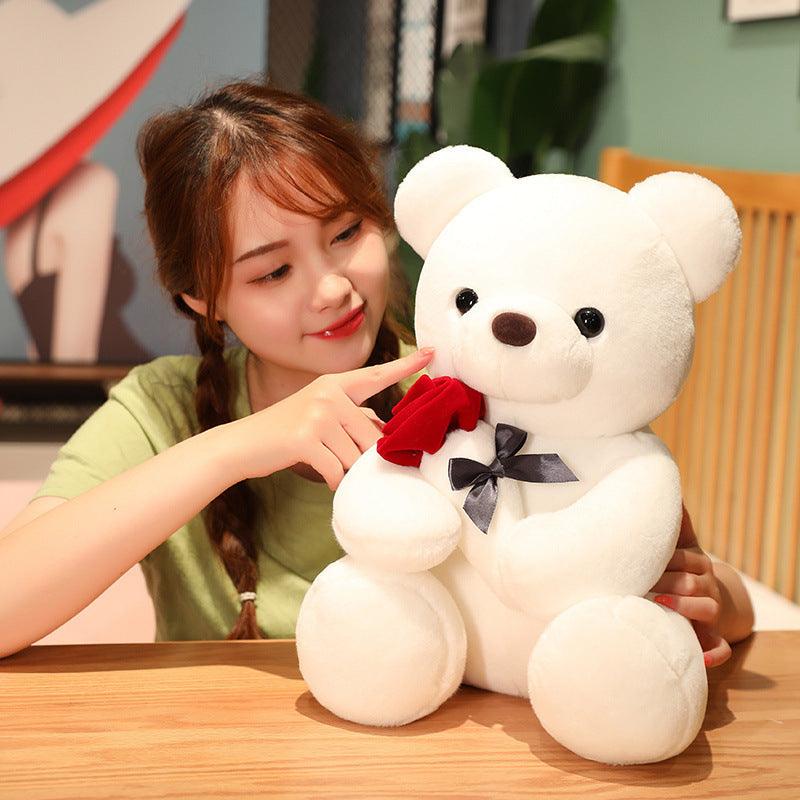 23-45cm New Lovely Hug Roses Teddy Bear Plush Pillow Stuffed Soft Animal Dolls Nice Birthday Gift Girlfriend Valentine's Day - US Style Inc.