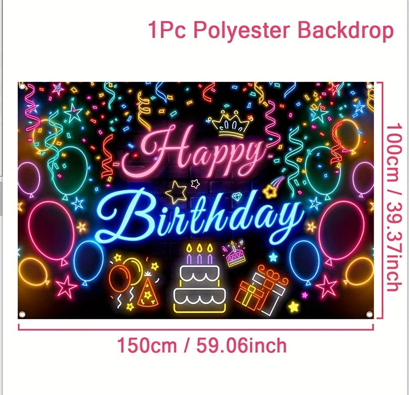 Black Gold Birthday Background Flag Decoration