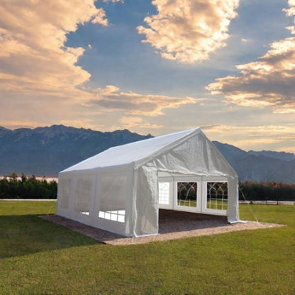 20x20 Feet Party Tent Heavy Duty Marquee Canopy Outdoor Wedding Tent Carport Events Shelter Tent For Parties BBQ With Storgae Carry Bags