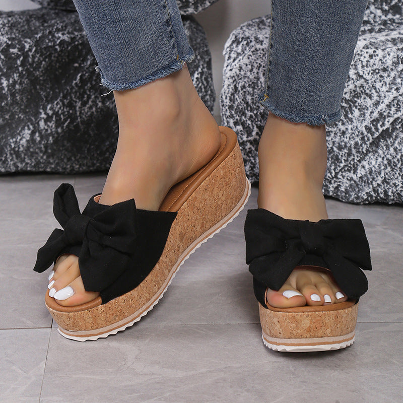 black wedge sandals