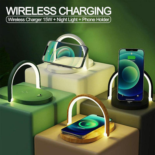 4-in-1 Foldable Wireless Charger Lamp: Charge, Light Up, Relax! - US Style Inc.