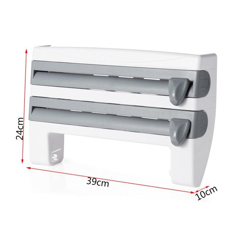 4-In-1 Kitchen Roll Holder Dispenser Kitchen Foil Film Wrap Tissue Paper 4 IN 1 Kitchen Roll Holder Dispenser - US Style Inc.