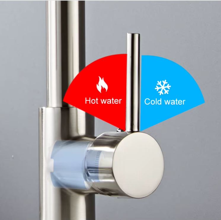 304 Stainless Steel Chrome Plated Spring Faucet Hot Cold and Mixer Tap Pull Out Pull Down Home Sink Brass Kitchen Faucet