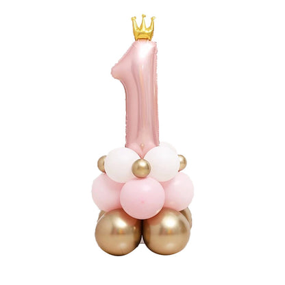 Blue Crown Number 1 Balloon Column Suit 1 Birthday Party Decoration Supplies