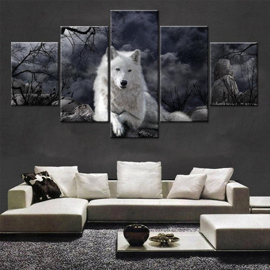 5 Panel Animal Wolf Wall Art Canvas Painting Poster Home Decor - US Style Inc.