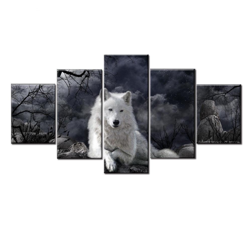 5 Panel Animal Wolf Wall Art Canvas Painting Poster Home Decor - US Style Inc.