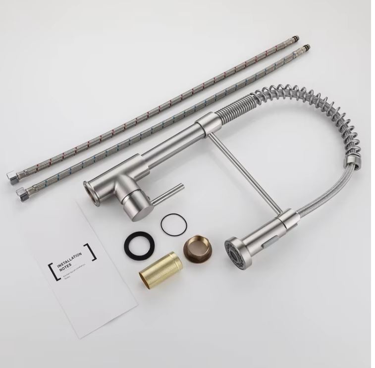 304 Stainless Steel Chrome Plated Spring Faucet Hot Cold and Mixer Tap Pull Out Pull Down Home Sink Brass Kitchen Faucet