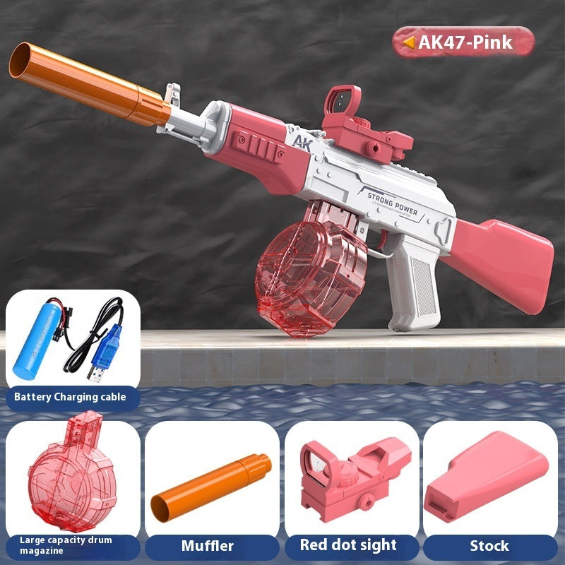 AK47 Electric Water Guns Fully Automatic Shooting Game Beach Entertainment Outdoor Beach Pool Gun Toys For Children Gift