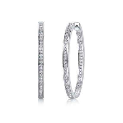 Born Female Master Luxury Fashion Diamond Earrings Stud Inlaid With Mosan Diamond Silver Jewelry