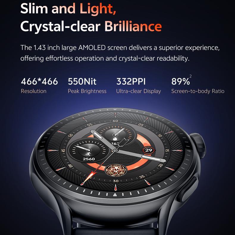 Round Screen Smartwatch, 1.43in HD 3ATM Waterproof, Equipped With Heart Rate Detection, Sleep Monitoring, And Step Tracking,100 Sports Modes Movement Monitor Holiday Gifts Fashion Watches