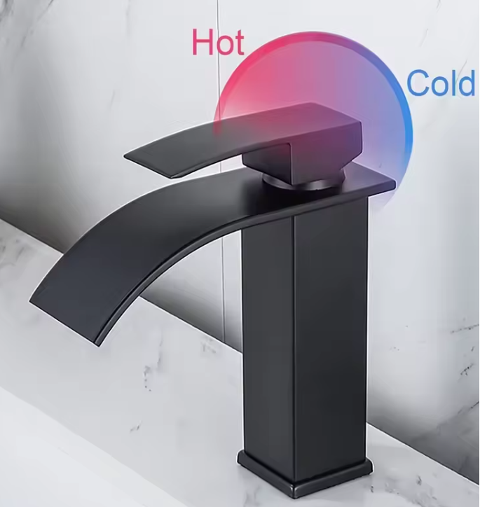 STYLISH BATH FAUCET HOLD AND COLD MIXER BLACK