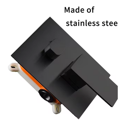 Hot Black bathroom hot and cold shower mixer in wall mounted rain Concealed Square Shower Set Rain Without Slide Bar